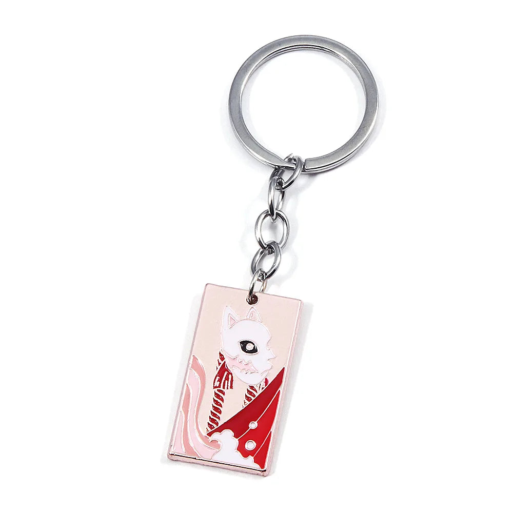 Anime Demon Slayer Keychain Kamado Tanjirou Acrylic Fashion Trend Key Ring For Earring For Women Men Gift Decoration Car Jewelry