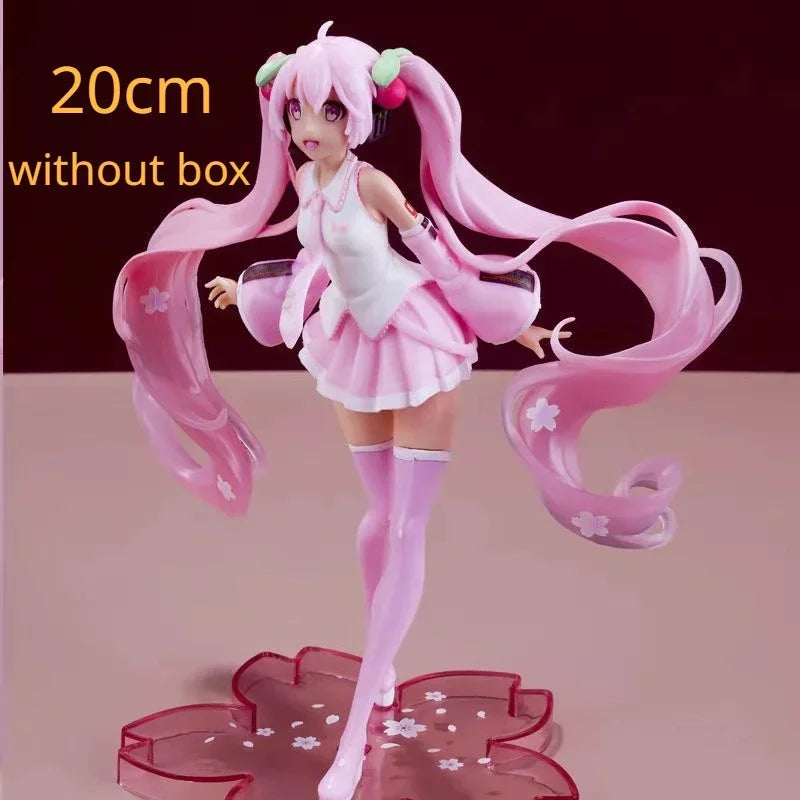 Anime Figure Collection: Hatsune Miku Statue Figurines and Case Widget