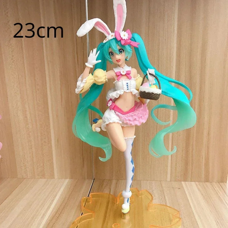 Anime Figure Collection: Hatsune Miku Statue Figurines and Case Widget