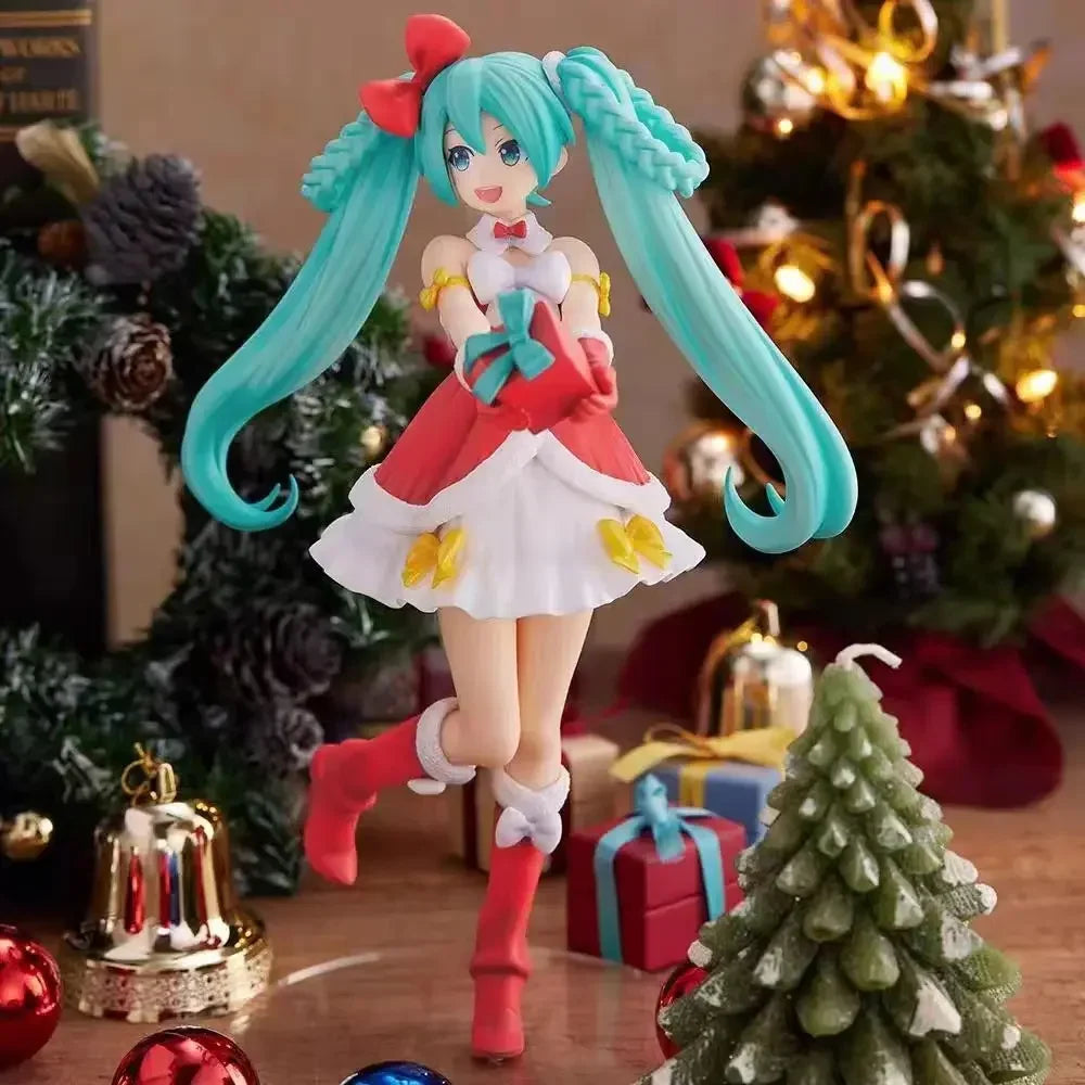 Anime Figure Collection: Hatsune Miku Statue Figurines and Case Widget