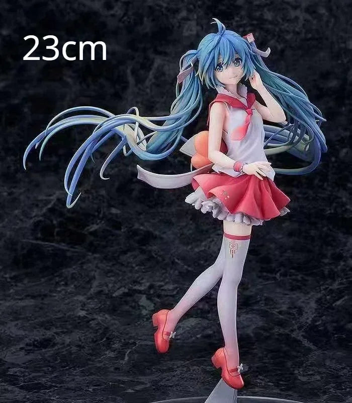 Anime Figure Collection: Hatsune Miku Statue Figurines and Case Widget