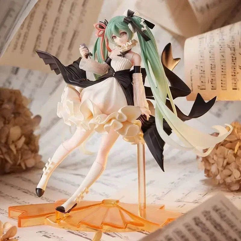 Anime Figure Collection: Hatsune Miku Statue Figurines and Case Widget