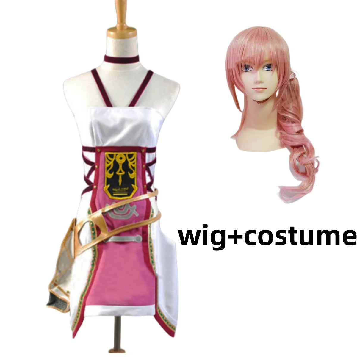 Anime Game Lightning Returns: Final Fantasy XIII Serah Farron Cosplay Costume Wig Combat Uniform Dress Woman Sexy Halloween Suit