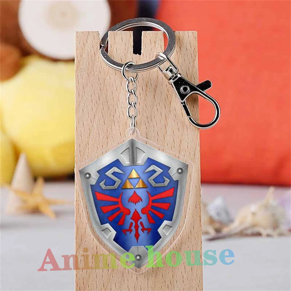 Anime Game Zeldas Hylian Shield Cosplay Acrylic Key Chain Keychain Pendant Prop Accessories Gift