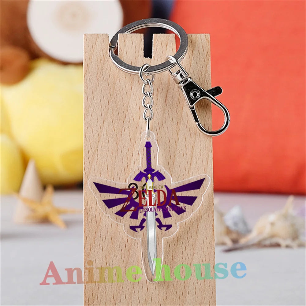 Anime Game Zeldas Hylian Shield Cosplay Acrylic Key Chain Keychain Pendant Prop Accessories Gift