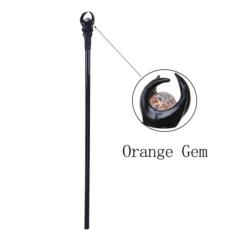 Anime Halloween LED Light Magic Wand Scepter Wizard Staff Evil Witch Cosplay Walking Stick Cane Prop Accessories Party Gifts