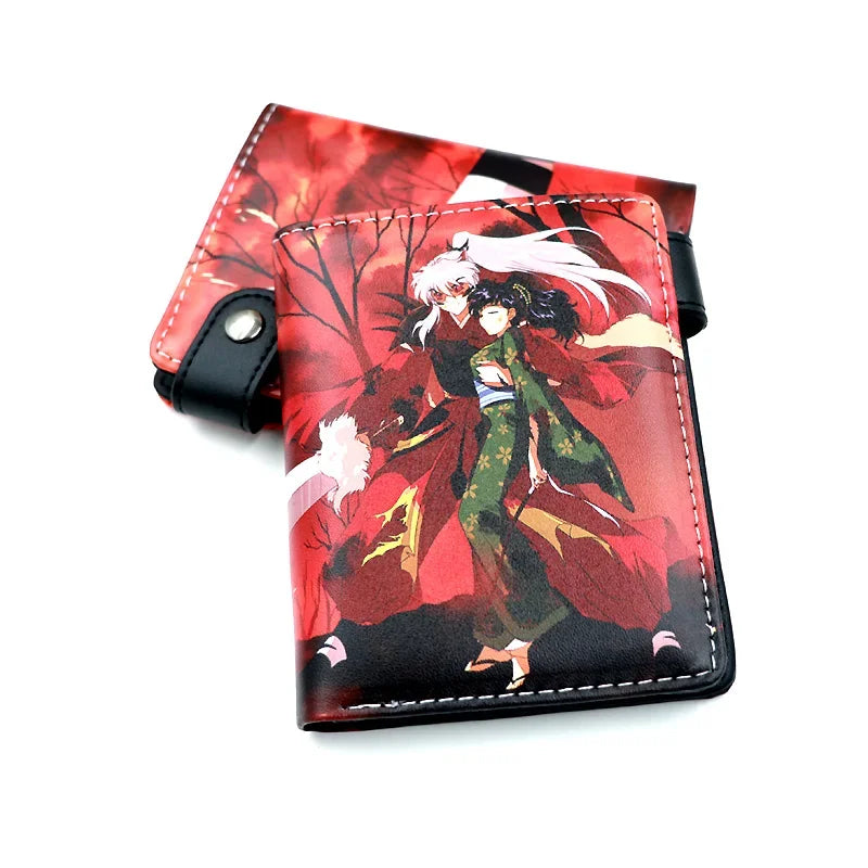 Anime Inuyasha Higurashi Kagome Kikyou Button Wallet Cartoon Coin Card Purse