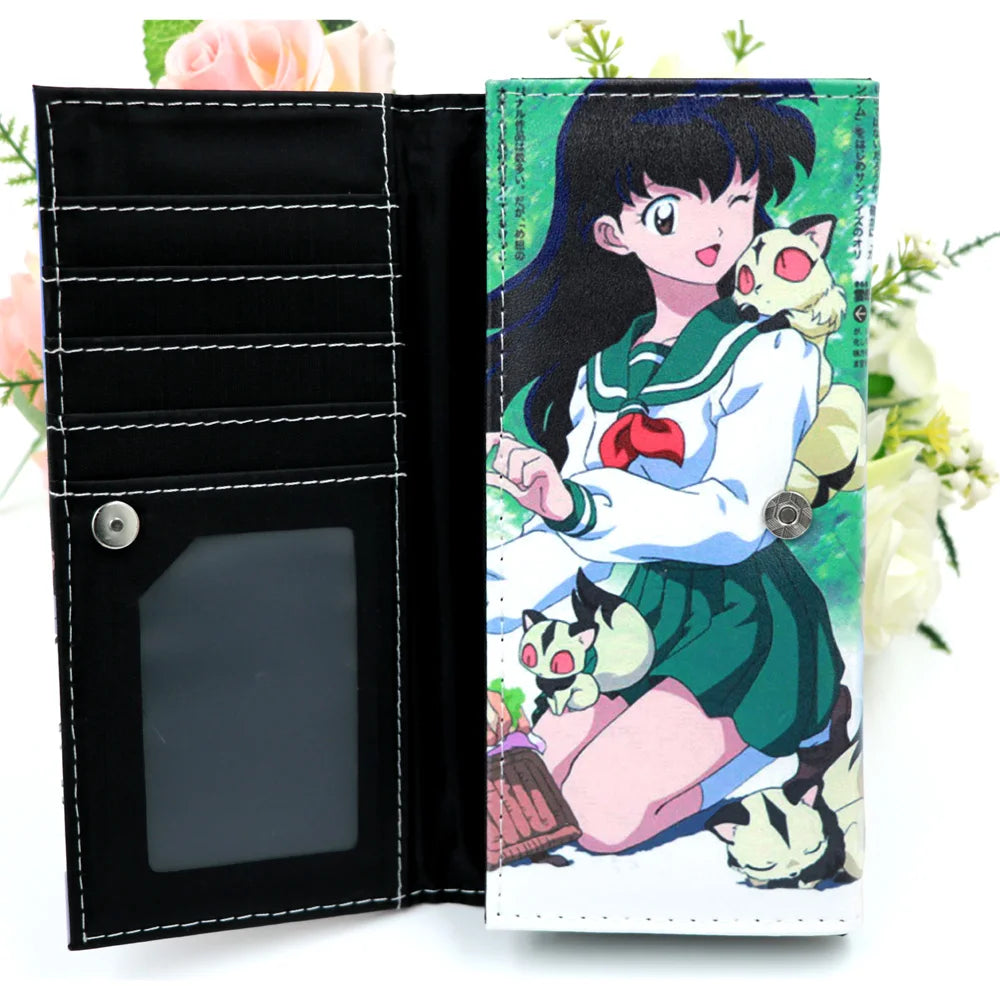 Anime Inuyasha Sesshoumaru Colorful PU Leather Wallet Boys and Girls Long Purse