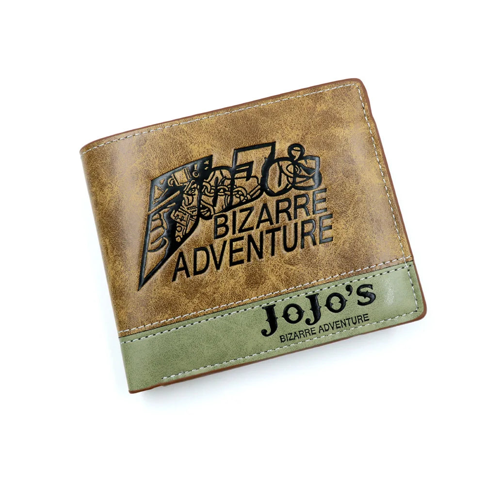 Anime JoJo Bizarre Adventure Khaki Men's Wallets Kujo Jotaro Women Coin Purse