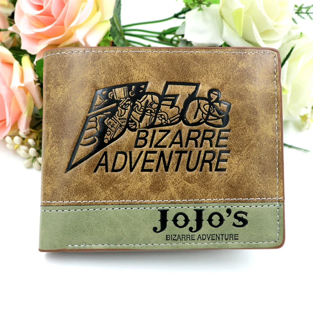 Anime JoJo Bizarre Adventure Khaki Men's Wallets Kujo Jotaro Women Coin Purse