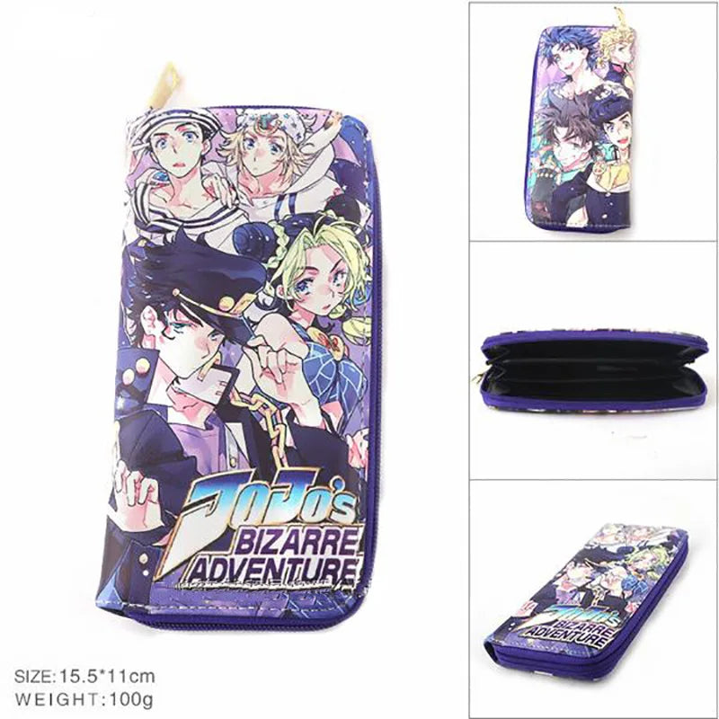 Anime JoJo Bizarre Adventure Khaki Men's Wallets Kujo Jotaro Women Coin Purse