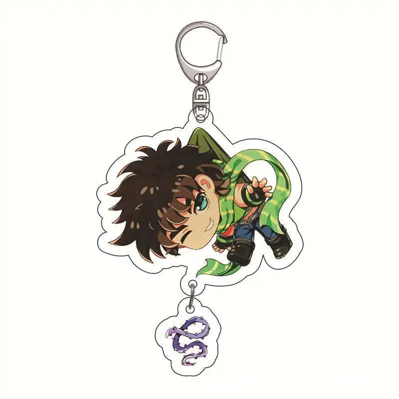 Anime Keychain Bizarre Adventure for Women Accessories Cute Bag Pendant Key Ring Acrylic Cartoon Friends Gift