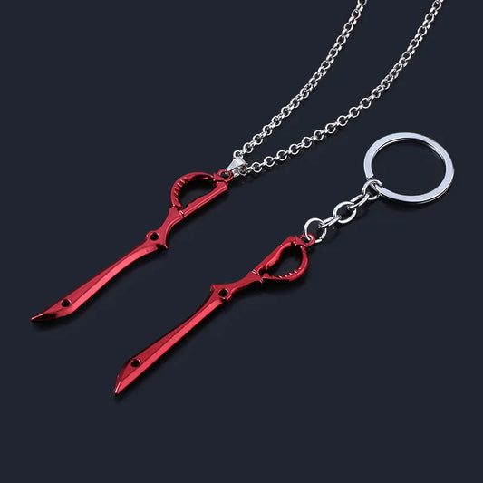 Anime KILL la KILL Keychain Matoi Ryuuko Scissor Blade Key Chain Red Weapon Model Pendant Keyring for Women Men Cosplay Jewelry