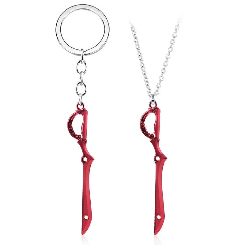 Anime KILL la KILL Keychain Matoi Ryuuko Scissor Blade Key Chain Red Weapon Model Pendant Keyring for Women Men Cosplay Jewelry