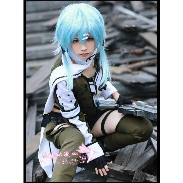 Anime Sword Art Online Cosplay Asada Shino Costume Military Outfits for Women Men SAO Gun Gale Online Cosplay Costumes