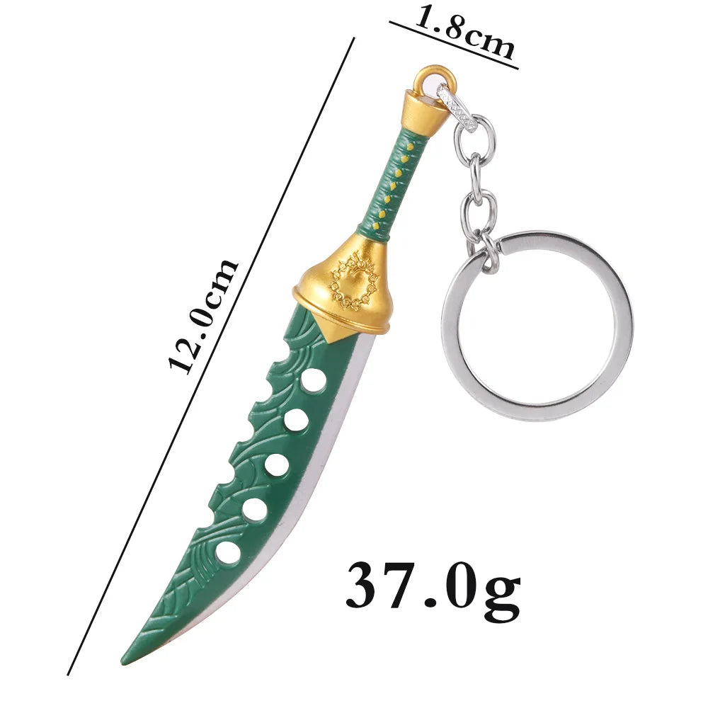 Anime The Seven Deadly Sins Keychain Meliodas Lost Bane Sword Key Chains Metal Weapon Model Pendant Keyring Jewelry