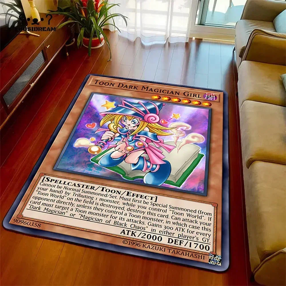 Anime Yu Gi Oh Card Yugioh Blue Eyes White Dragon Carpet Cartoon Floor Mat Living Room Bedroom Area Rug Christmas Family Gift