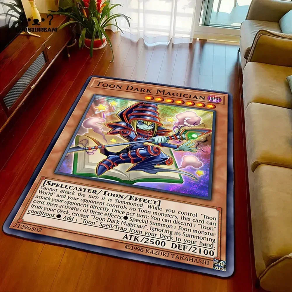 Anime Yu Gi Oh Card Yugioh Blue Eyes White Dragon Carpet Cartoon Floor Mat Living Room Bedroom Area Rug Christmas Family Gift