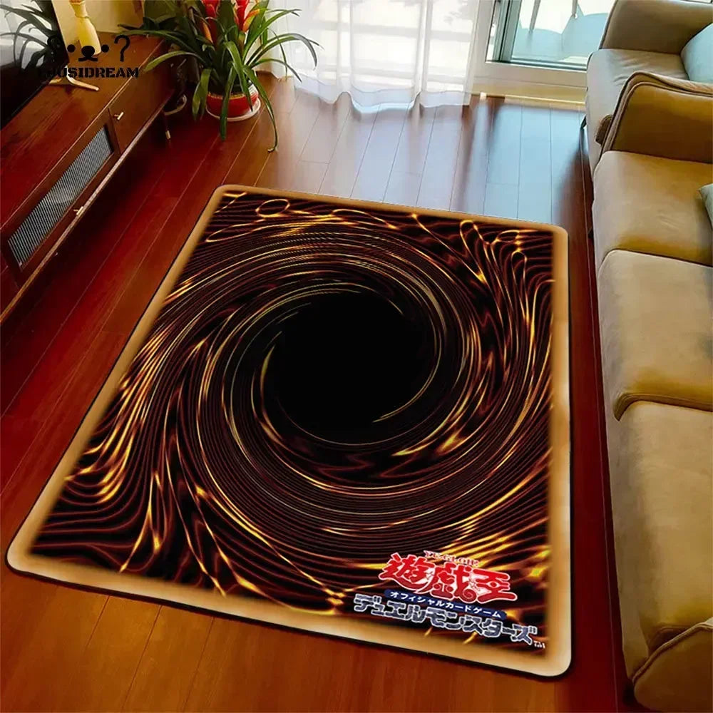 Anime Yu Gi Oh Card Yugioh Blue Eyes White Dragon Carpet Cartoon Floor Mat Living Room Bedroom Area Rug Christmas Family Gift