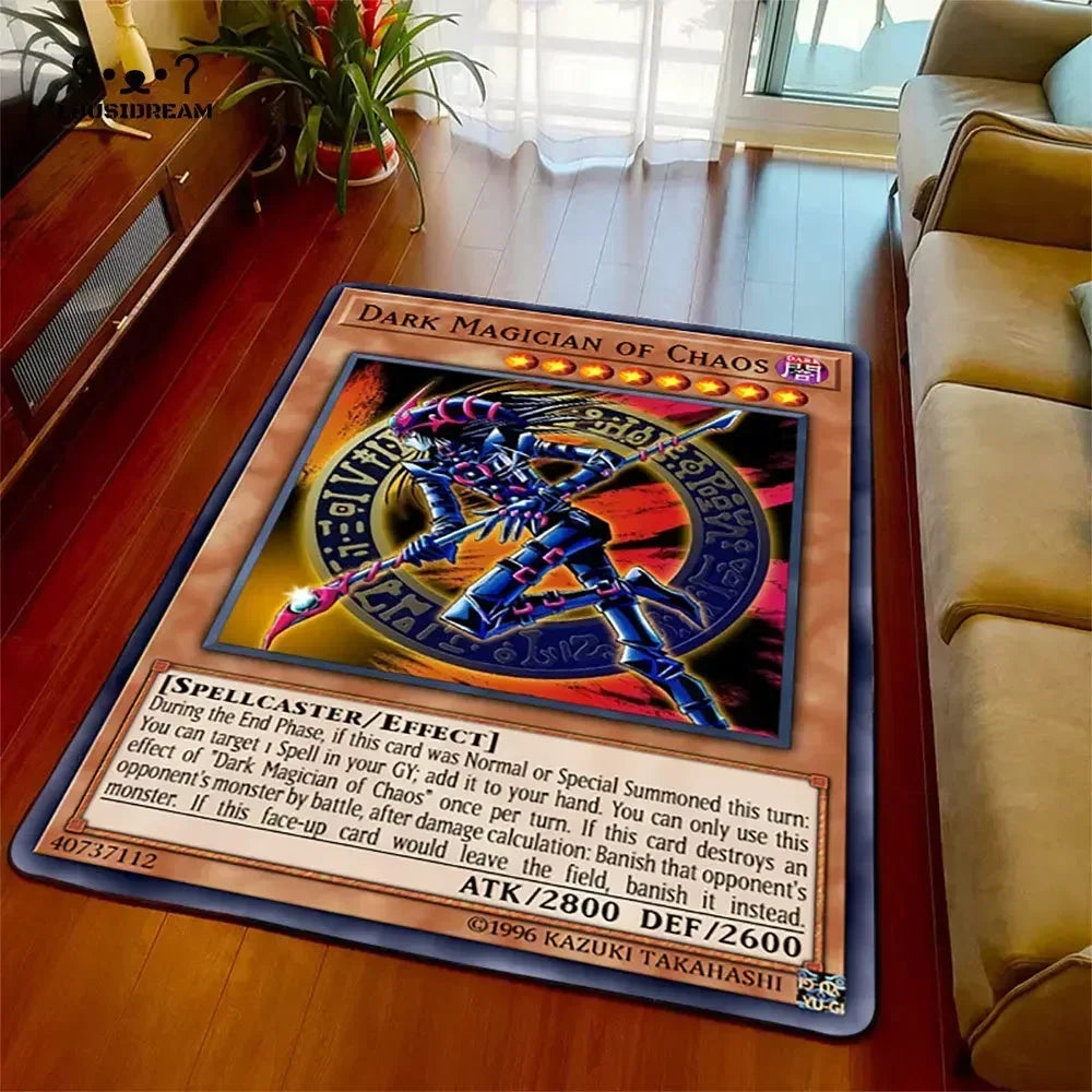 Anime Yu Gi Oh Card Yugioh Blue Eyes White Dragon Carpet Cartoon Floor Mat Living Room Bedroom Area Rug Christmas Family Gift