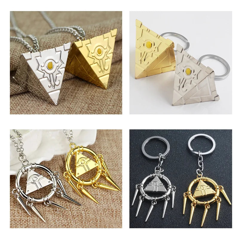 Anime Yu-Gi-Oh Keychain Yugi Muto Millenium Puzzle Millennium Wheel Wisdom Pendant Key Chains for Women Men Car Keyring Jewelry