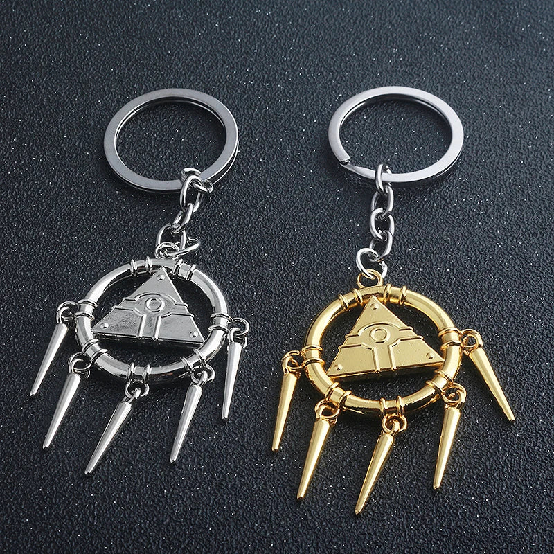 Anime Yu-Gi-Oh Keychain Yugi Muto Millenium Puzzle Millennium Wheel Wisdom Pendant Key Chains for Women Men Car Keyring Jewelry