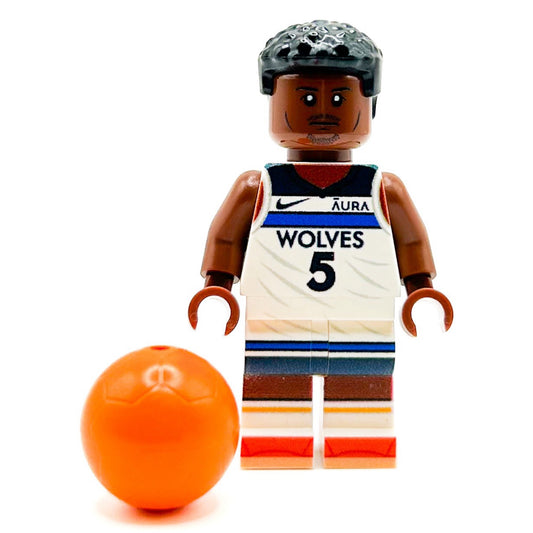 Ant Edwards #5 Basketball Player Minifig made using LEGO parts - B3 Customs