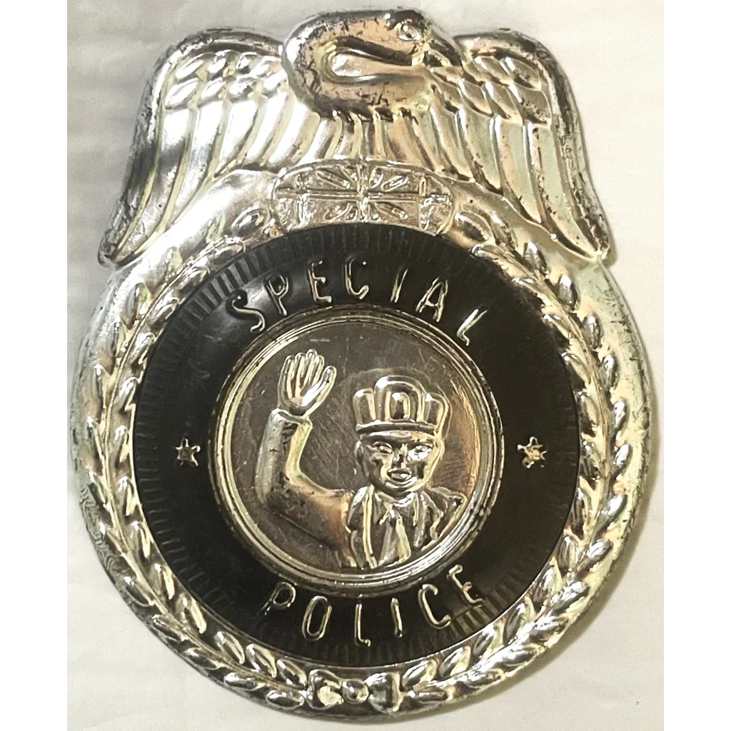 Rare Antique Vintage Large 1950s Special Police Badge Tin Collectible