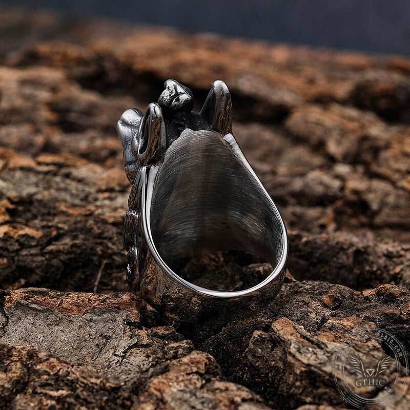 Anubis Stainless Steel Egyptian Mythology Ring - 7