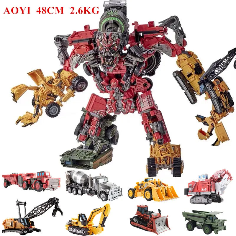 AOYI NEW 8 IN 1 Devastator Transformation Movie Toys Anime Action Figure Cool Engineering Vehicles Mode Robot Car Boy DD04 DD03