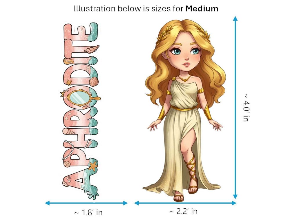 Aphrodite Sticker and Magnet – Pandemos Mythkins™ – Greek Goddess of Love and Beauty | Waterproof & UV-Proof - Sticker / Medium