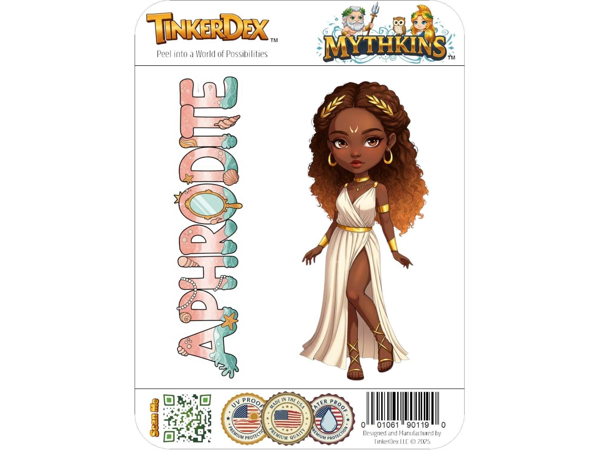 Aphrodite Sticker and Magnet – Kypris Mythkins™ – Greek Goddess of Love and Beauty | Waterproof & UV-Proof - Sticker / Mini