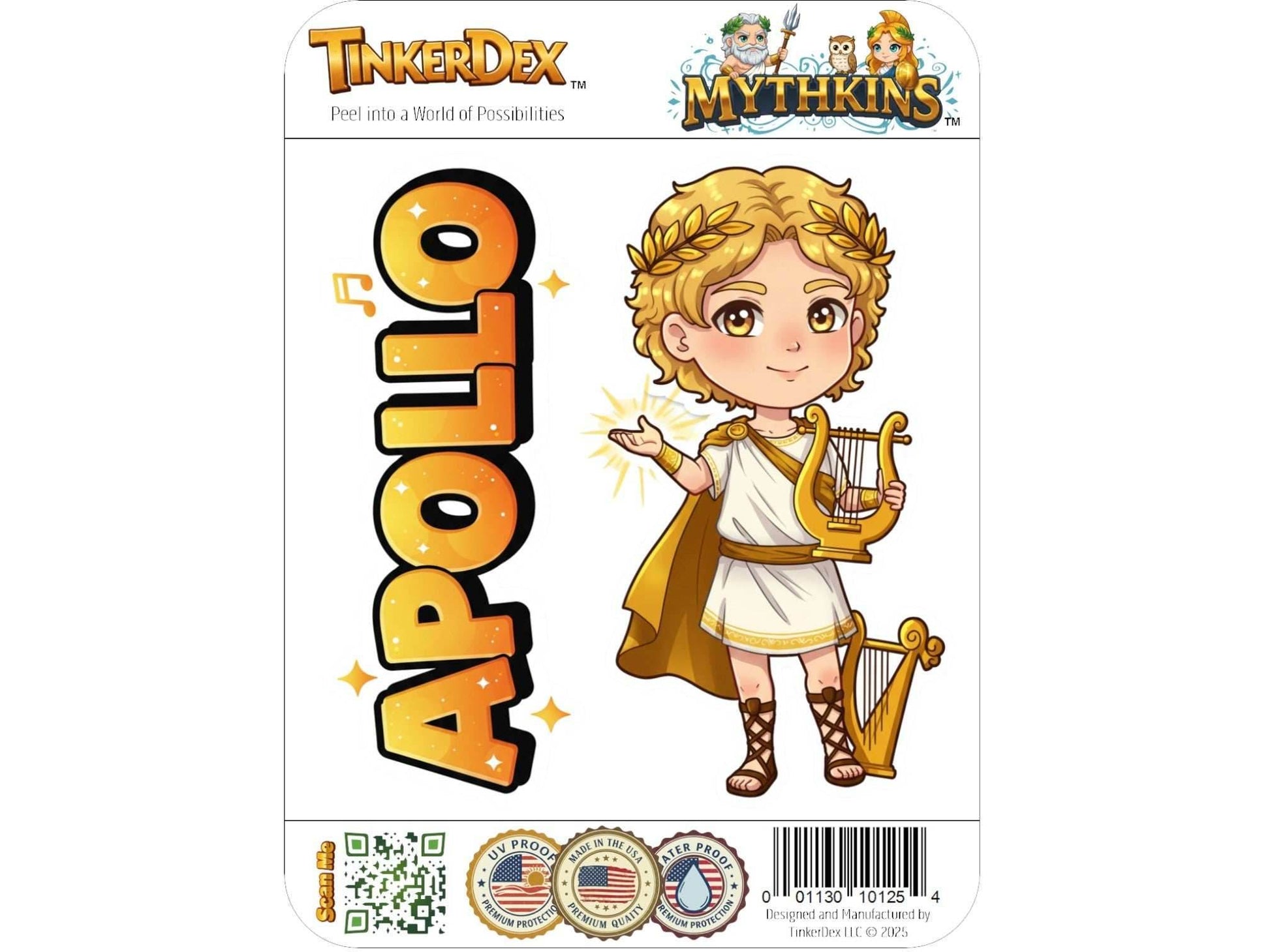 Apollo Sticker and Magnet – Phoebus Mythkins™ – Greek God of Music and Light | Waterproof & UV-Proof - Sticker / Mini