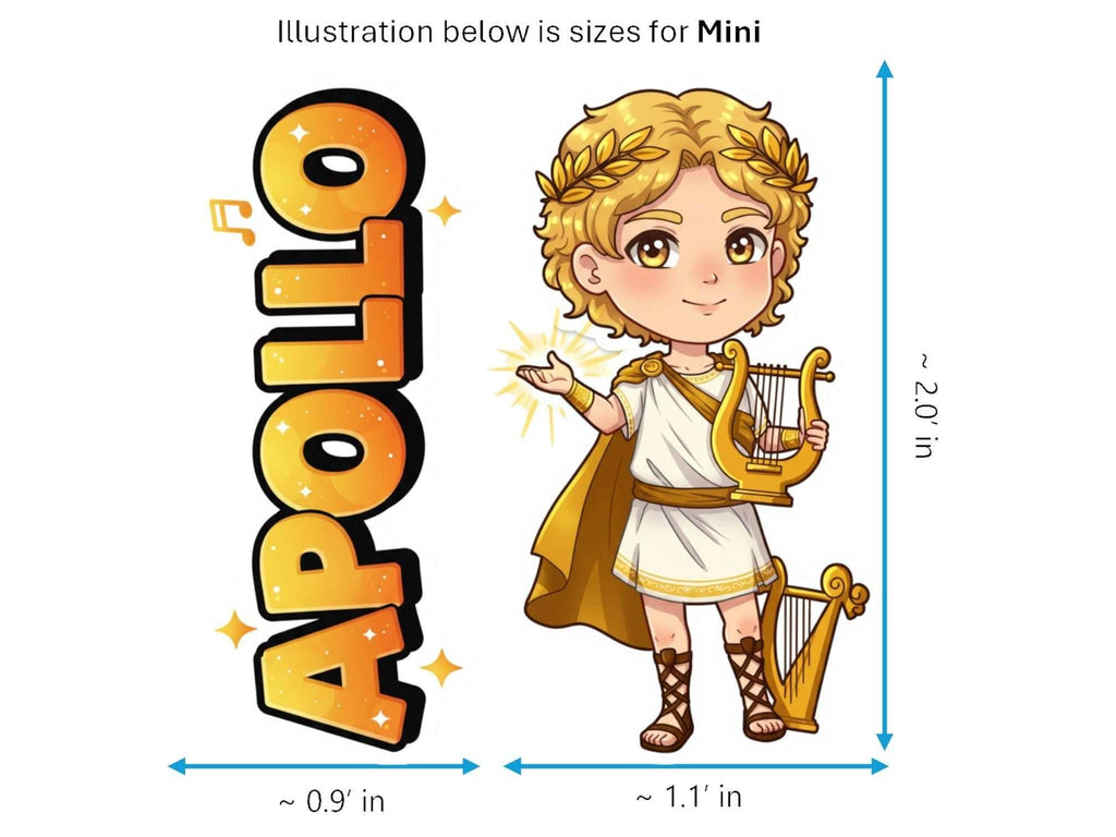 Apollo Sticker and Magnet – Phoebus Mythkins™ – Greek God of Music and Light | Waterproof & UV-Proof - Sticker / Mini
