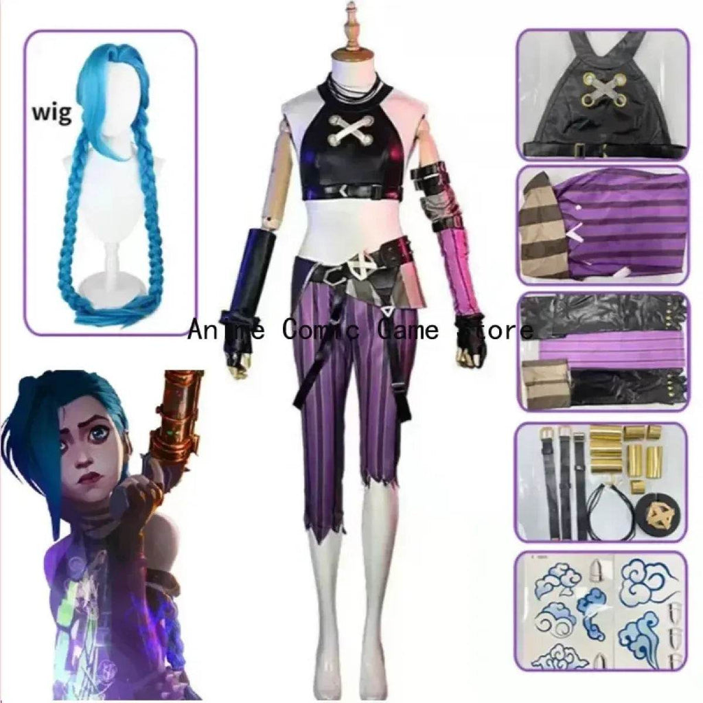 LOL Arcane Cosplay Costume - Loli Jinx Crit - jinx costume / XS / LOL