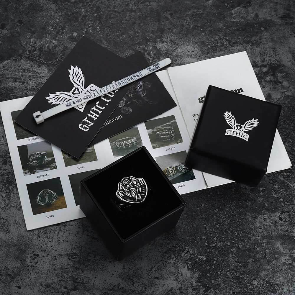 Archangel Guardian Stainless Steel Ring - Stainless Steel / 7