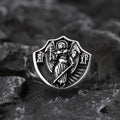 Archangel Guardian Stainless Steel Ring - Stainless Steel / 7