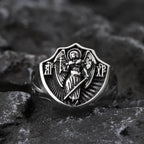 Archangel Guardian Stainless Steel Ring - Stainless Steel / 7