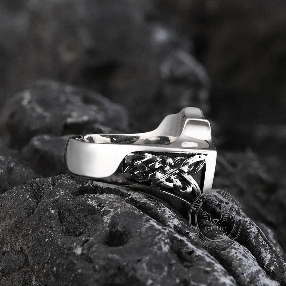 Archangel Guardian Stainless Steel Ring - Stainless Steel / 7