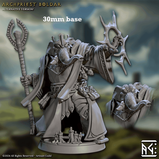 Archpriest Boldar (Male Loxodon Cleric) - With Hat