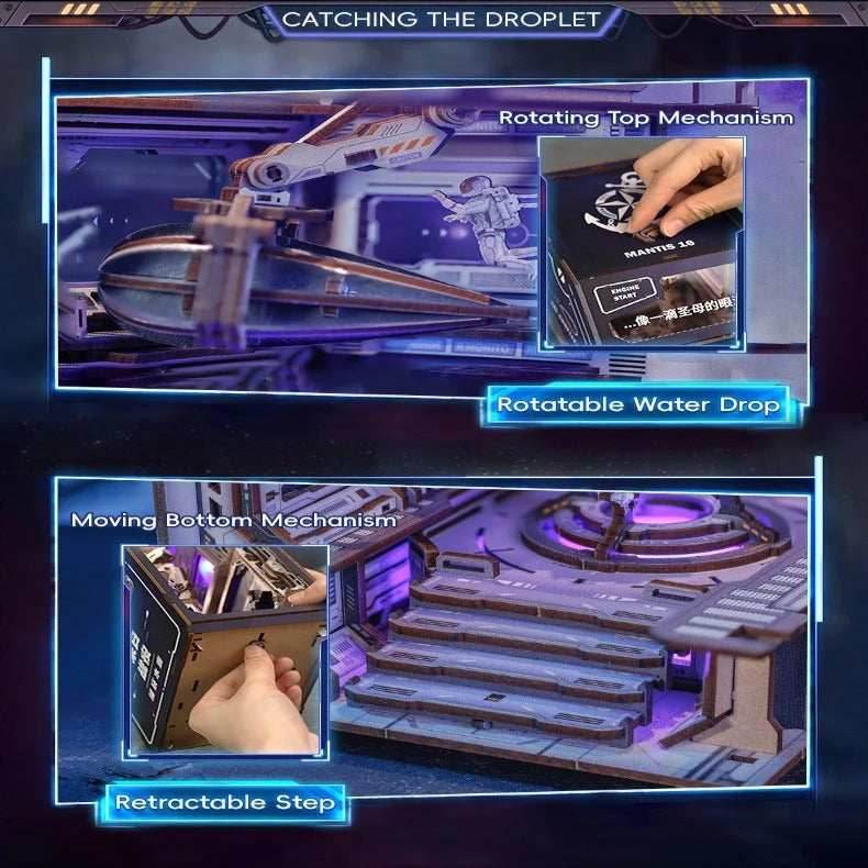 Book Nook Wizardi Miniature - Catching the Droplet Roombox Kit - 