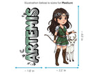 Artemis Sticker and Magnet – Agrotera Mythkins™ – Greek Goddess of the Hunt | Waterproof & UV-Proof - Sticker / Medium