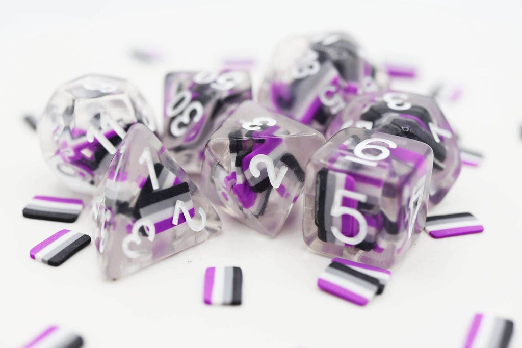 Foam Brain Games Pride Flag RPG Dice Set - Asexual