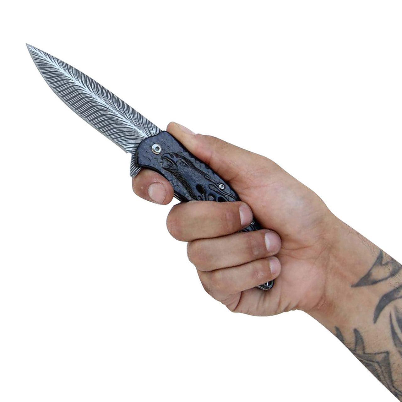 Assisted Opening Black Hawk Eagle Knife