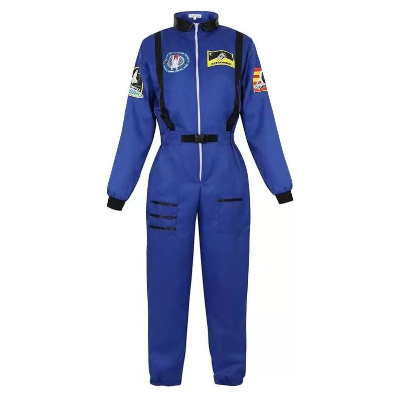 Astronaut Costume Space Suit For Adult Cosplay Costumes Zipper Halloween Costume Couple Flight Jumpsuit Plus Size Uniform