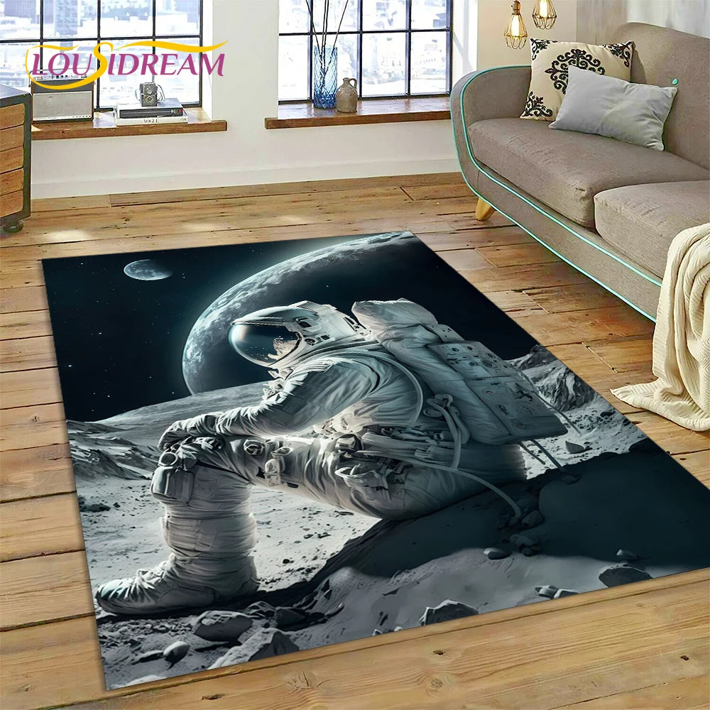 Astronaut Universe Spaceman Outer Space Cartoon Carpet Rug for Home Living Room Bedroom Sofa Doormat Decor,Kid Area Rug Non-slip