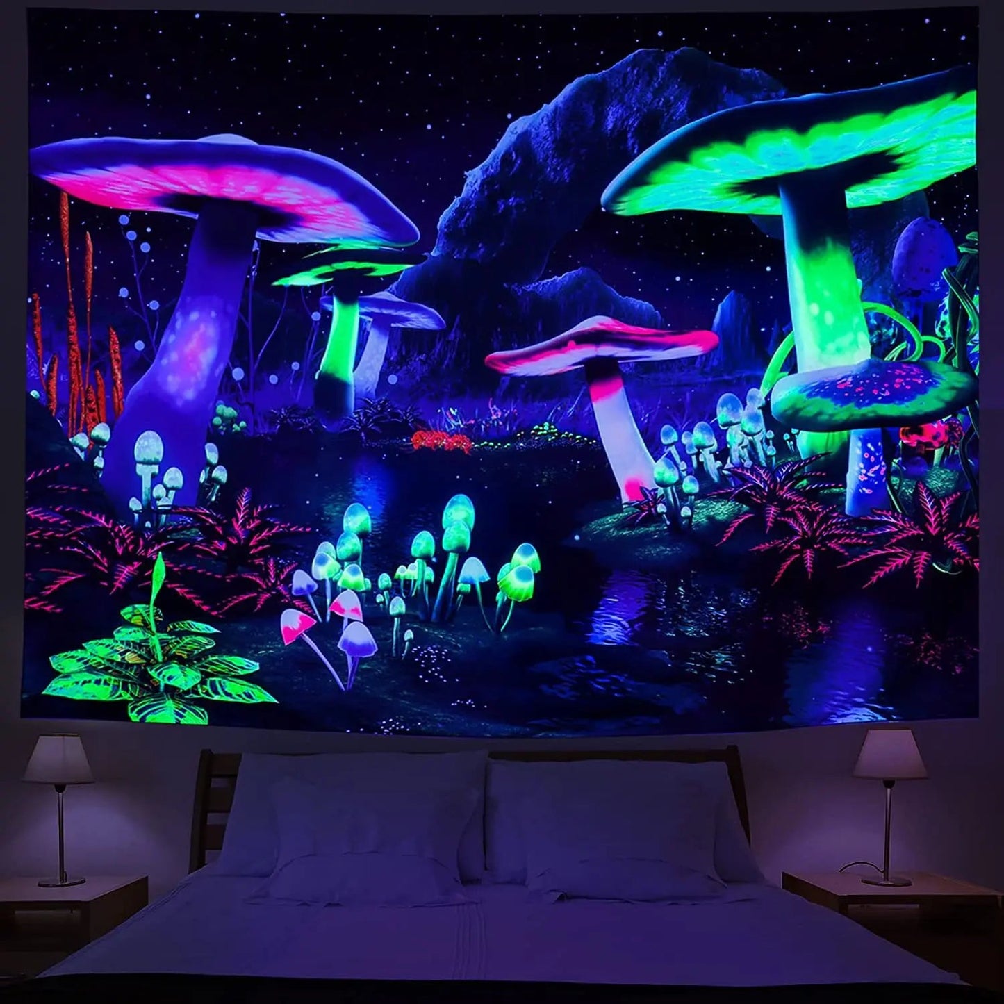 Astronaut UV Fluorescent Tapestry Aesthetics Wall Hanging Hippie Tapestry Bedroom Independent Room Decoration