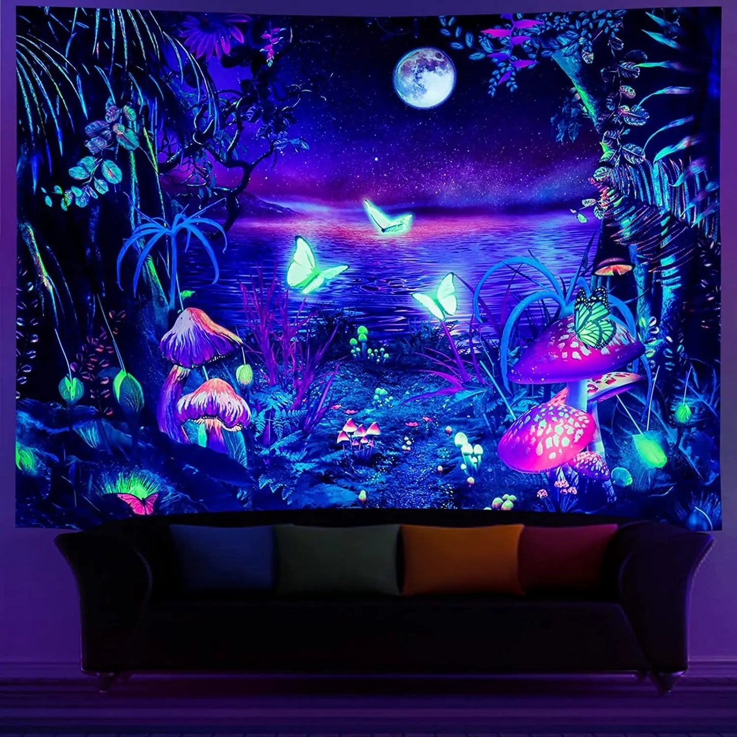 Astronaut UV Fluorescent Tapestry Aesthetics Wall Hanging Hippie Tapestry Bedroom Independent Room Decoration