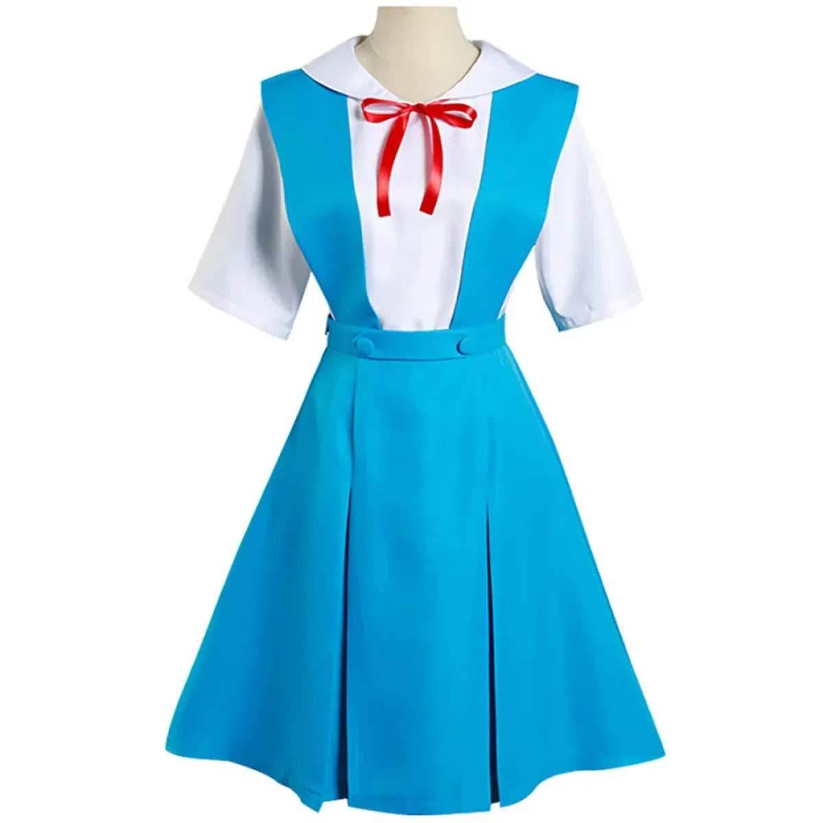 Rei Ayanami & Asuka Langley Soryu Cosplay Costume - School Uniform Dresses - Beige / XS / CN | Asuka Langley Soryu