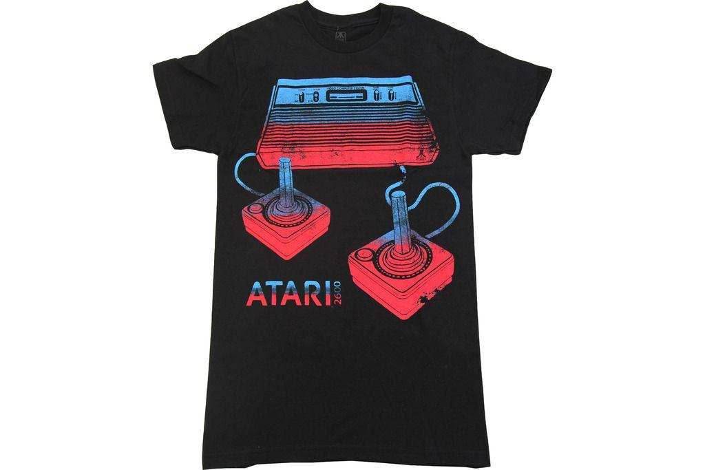 Atari Video Game Console And Joysticks Adult Black T-Shirt - S